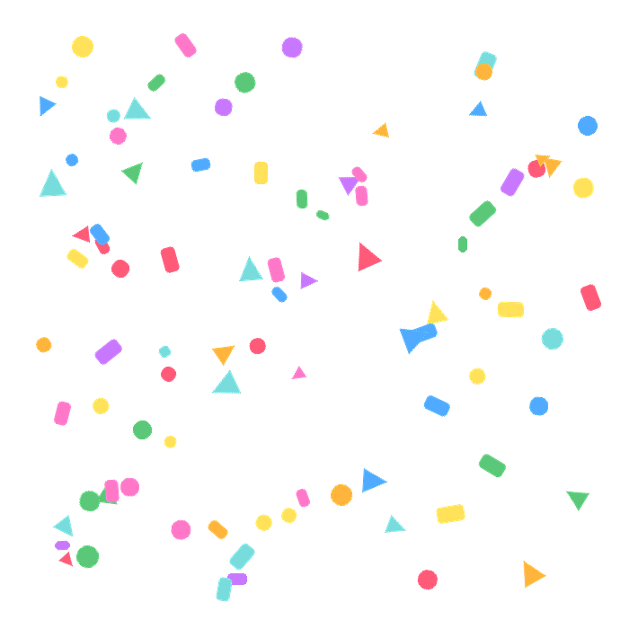Free happy birthday confetti clipart PNG with transparent background