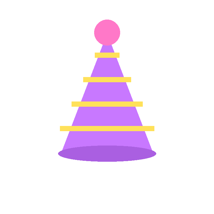 Free happy birthday hat clipart PNG with transparent background