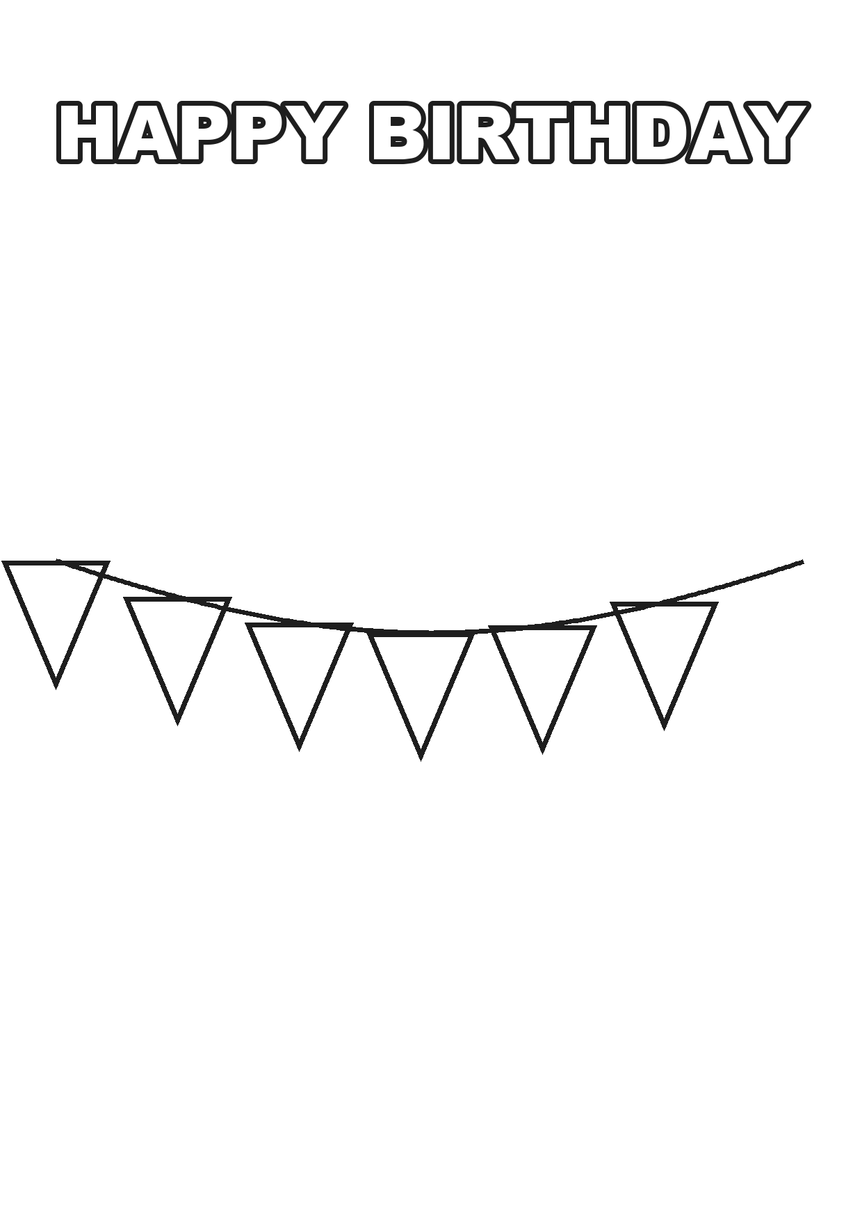 Printable happy birthday banner coloring page